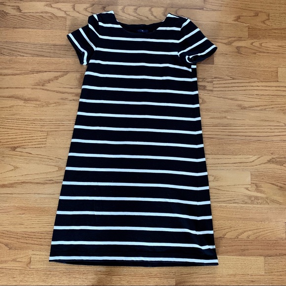 GAP Dresses & Skirts - GAP Black & White Striped Rugby Crewneck Dress